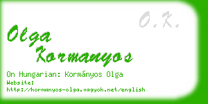olga kormanyos business card